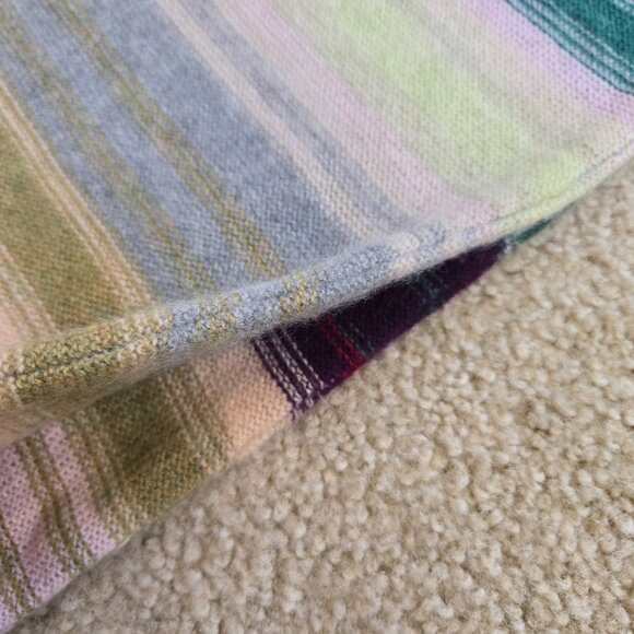 NWT Striped Cashmere Knit Scarf - Picture 4 of 13
